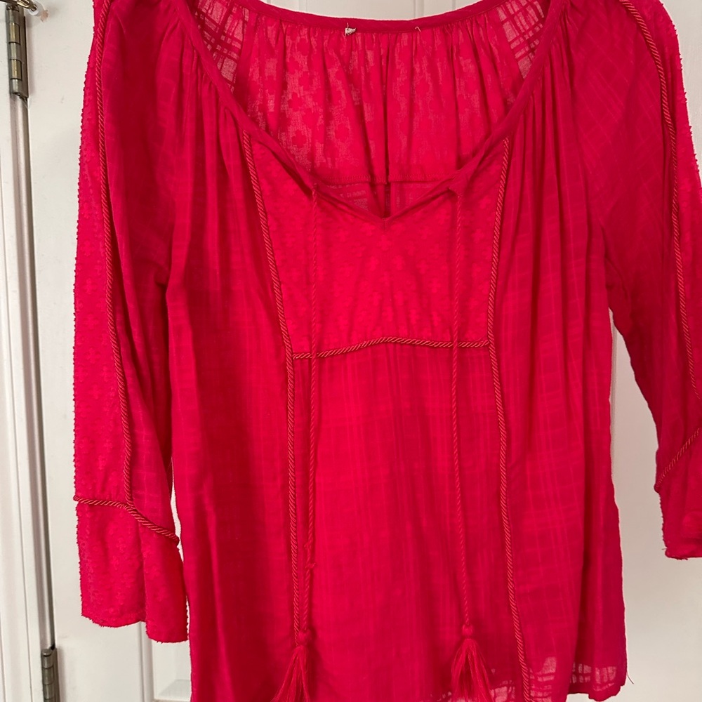 Women's Red Boho Top